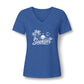 Sunset Palm V-Neck Tee – Women’s Beach Sunset Graphic Shirt
