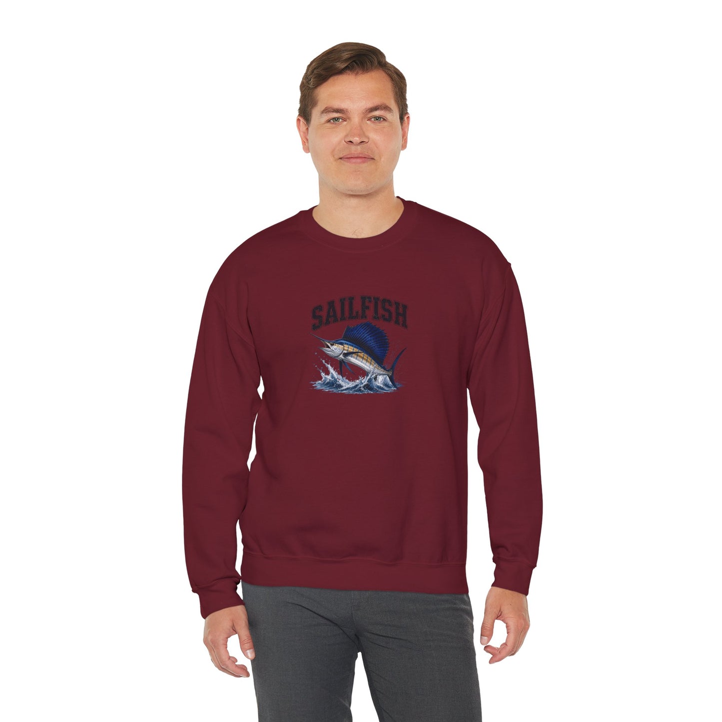 Sailfish Graphic Sweatshirt – Vintage Marlin Fishing Crewneck