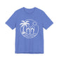 Beach Flip Flop Palm Circle Graphic Tee