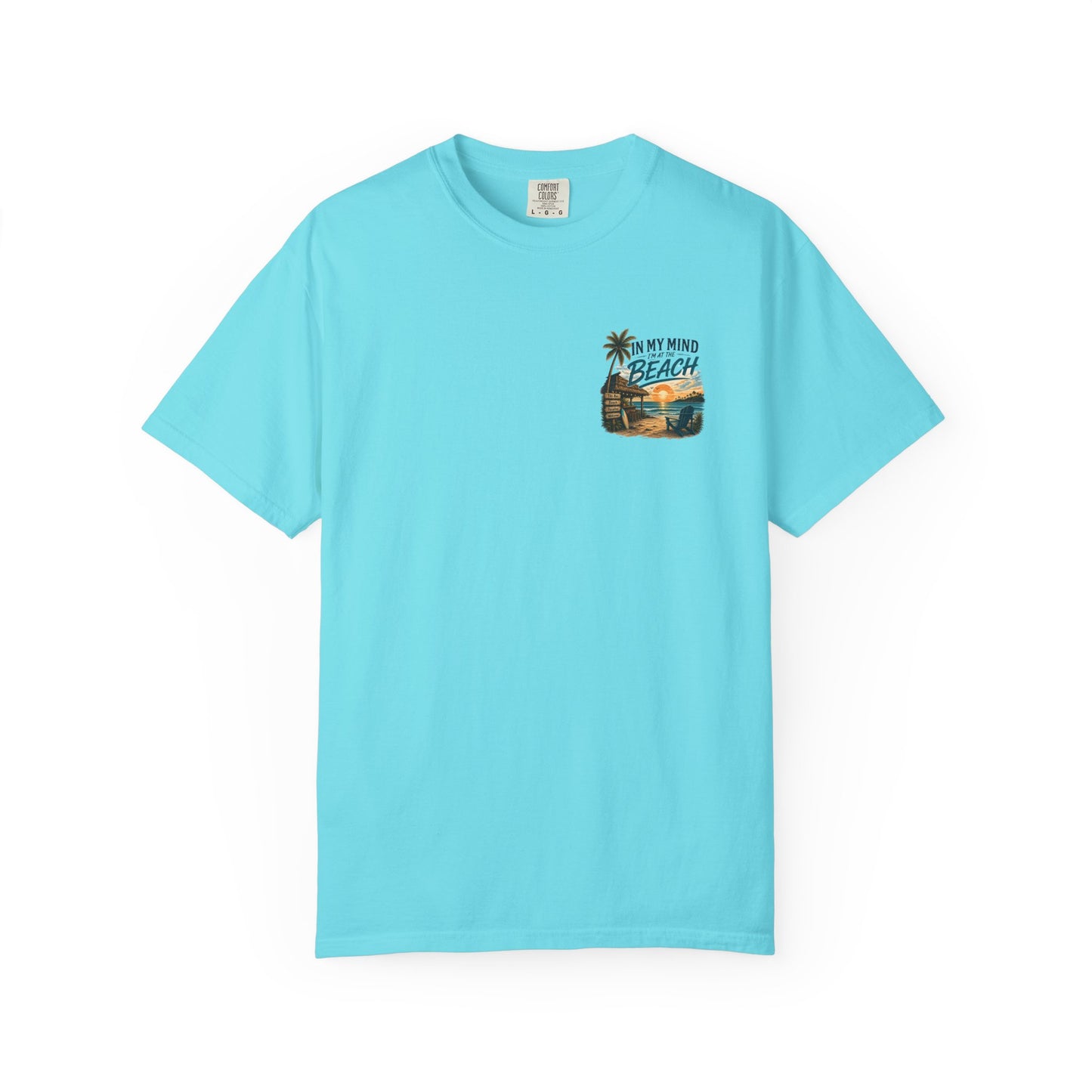 Beach Sunset T-Shirt — "In My Mind I'm at the Beach" Vintage Coastal Tee
