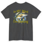 Dark gray t-shirt with a fish graphic and 'In MY Mind I'm Fishing' text on a white background