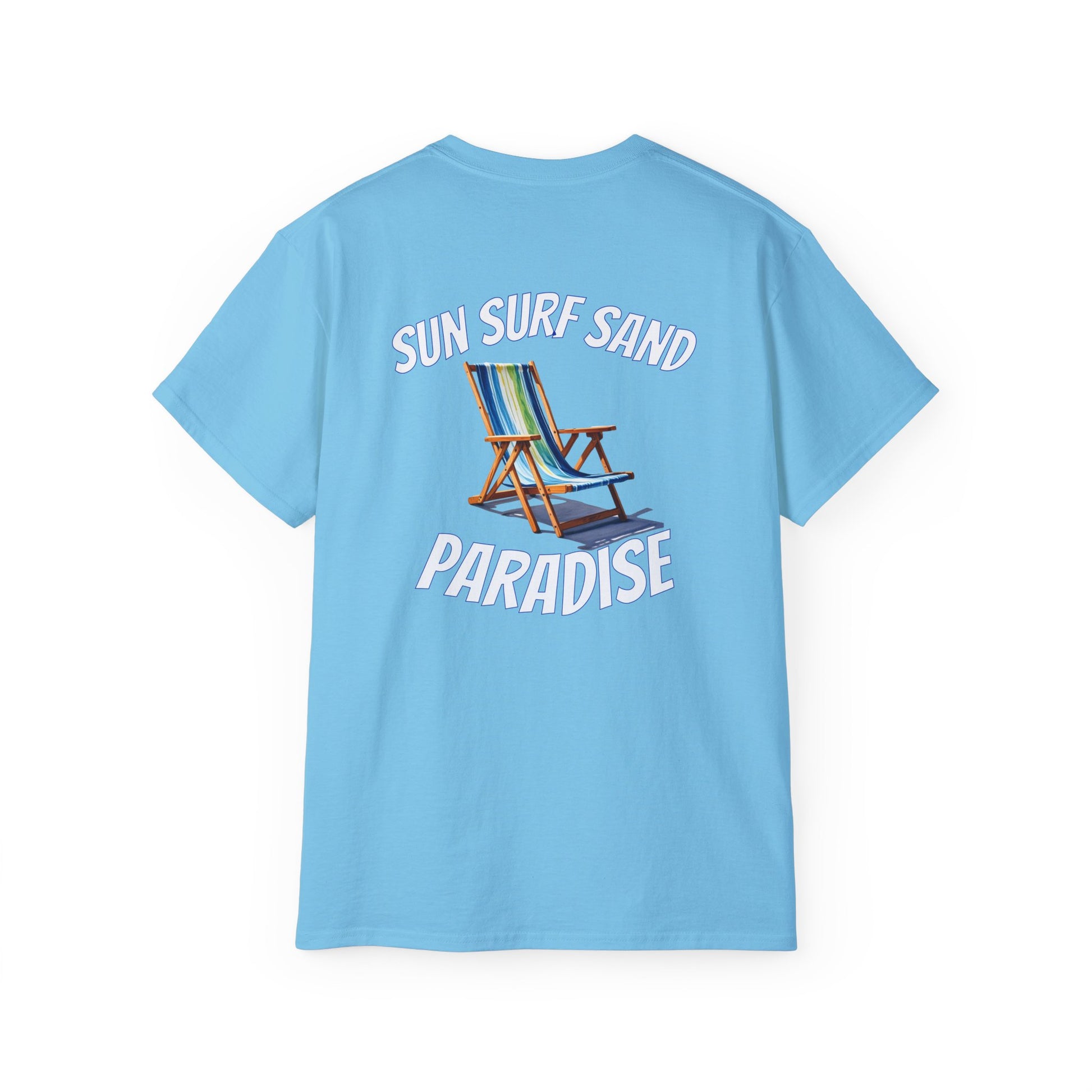 Tiki Beach Collection Sun Surf Sand Paradise Unisex Ultra Cotton Tee by Caribbean Rays