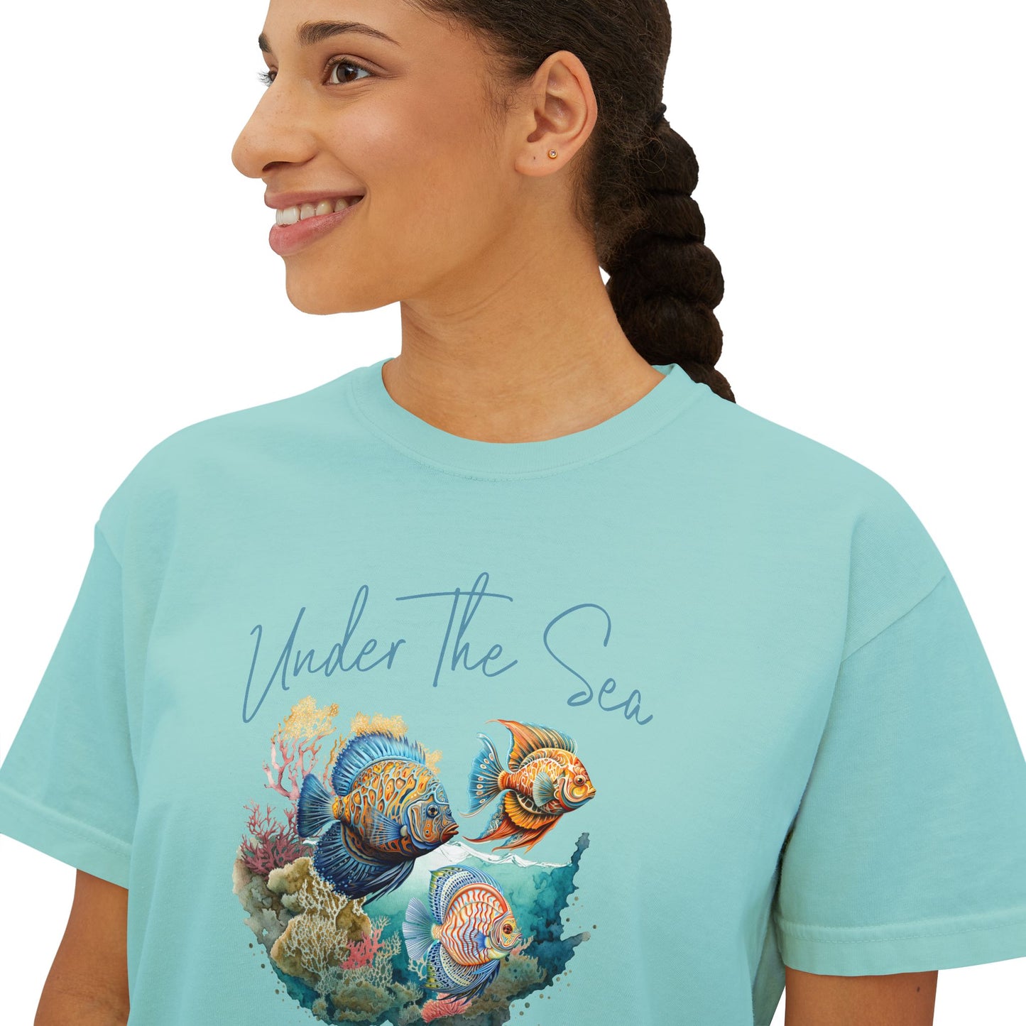 Under the Sea Boxy Tee — Women's Marine Life Graphic T‑Shirt