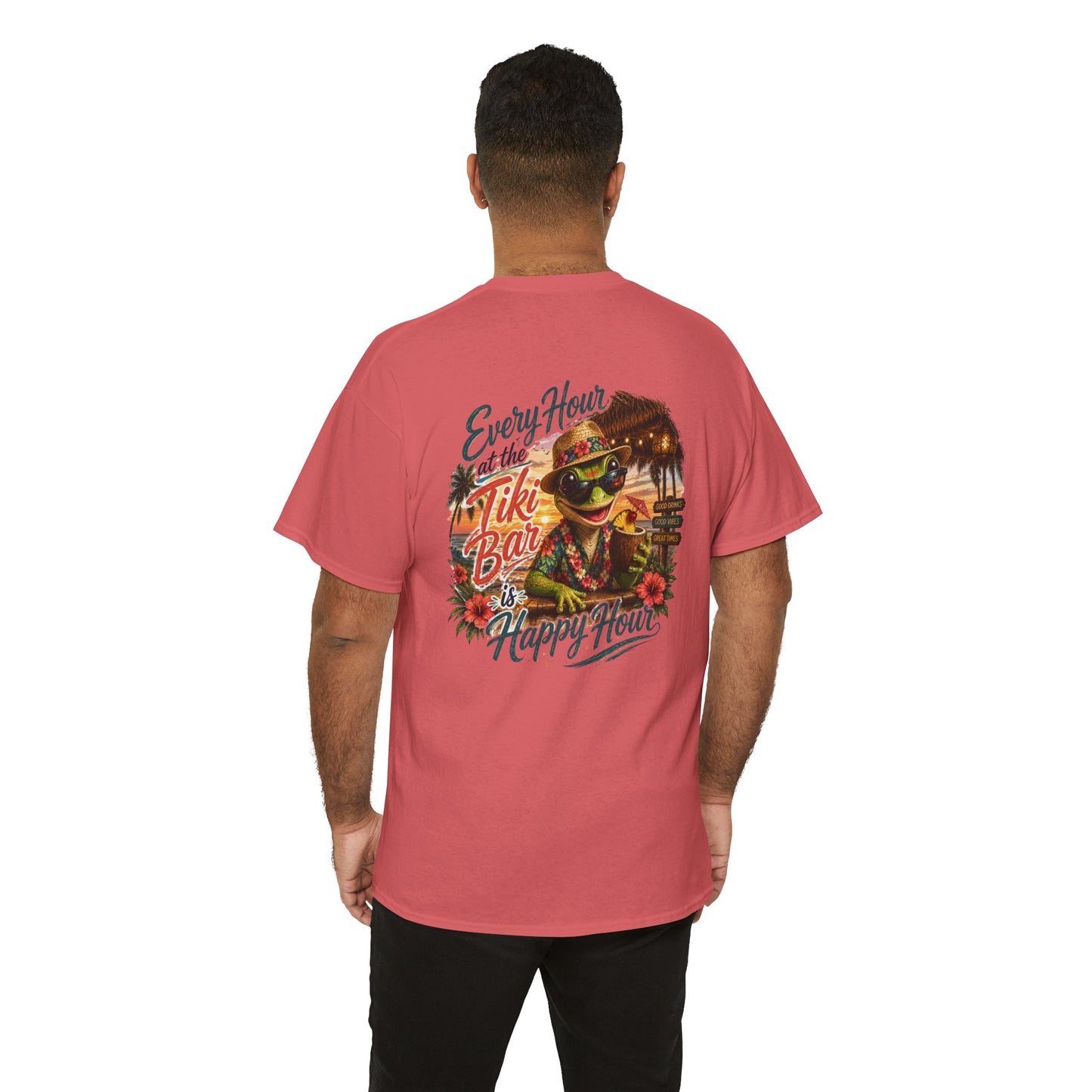 T-Shirt - "Every Hour at the Tiki Bar is Happy Hour" Vintage Tropical Tee