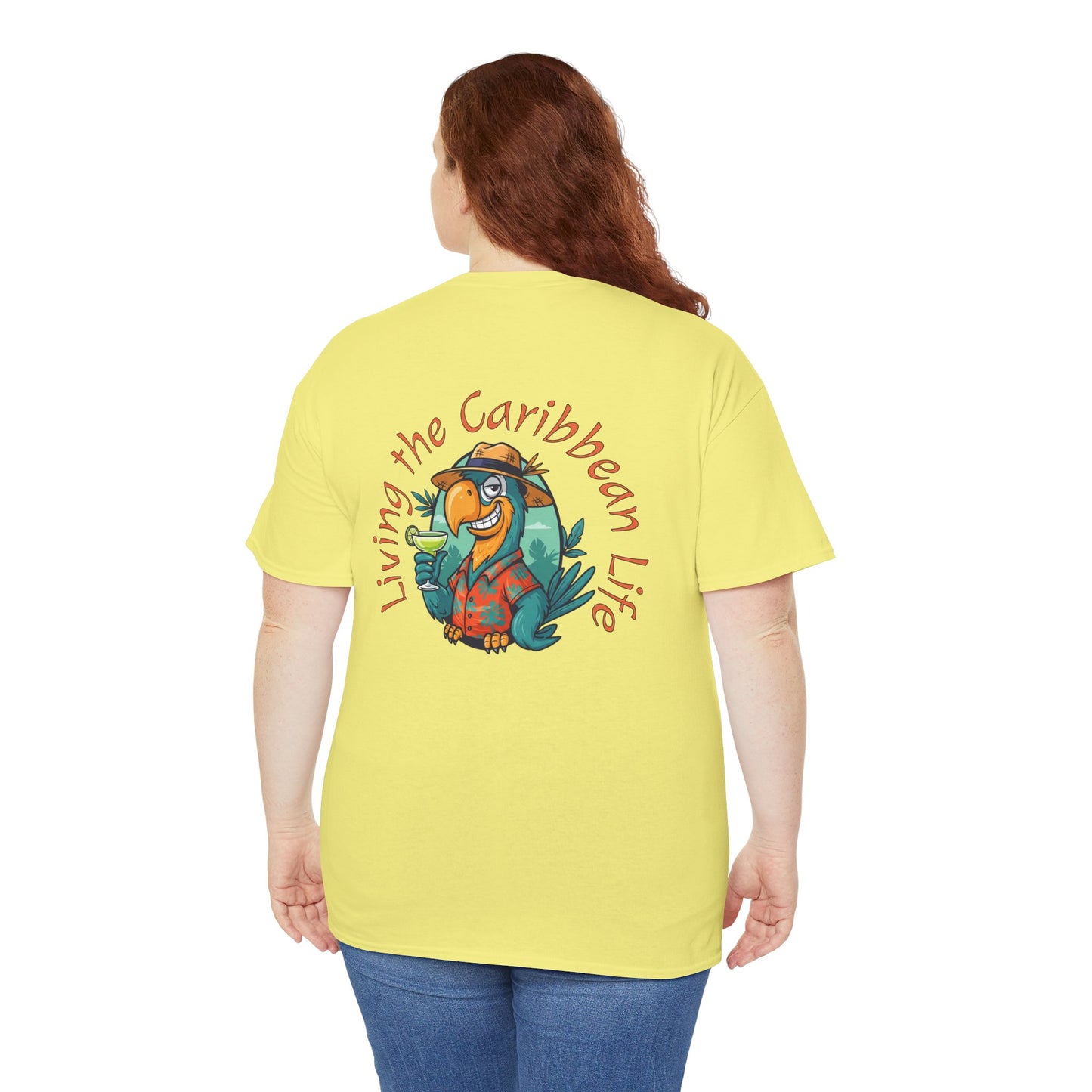 "Living the Caribbean Life" Parrot Vacation Tee