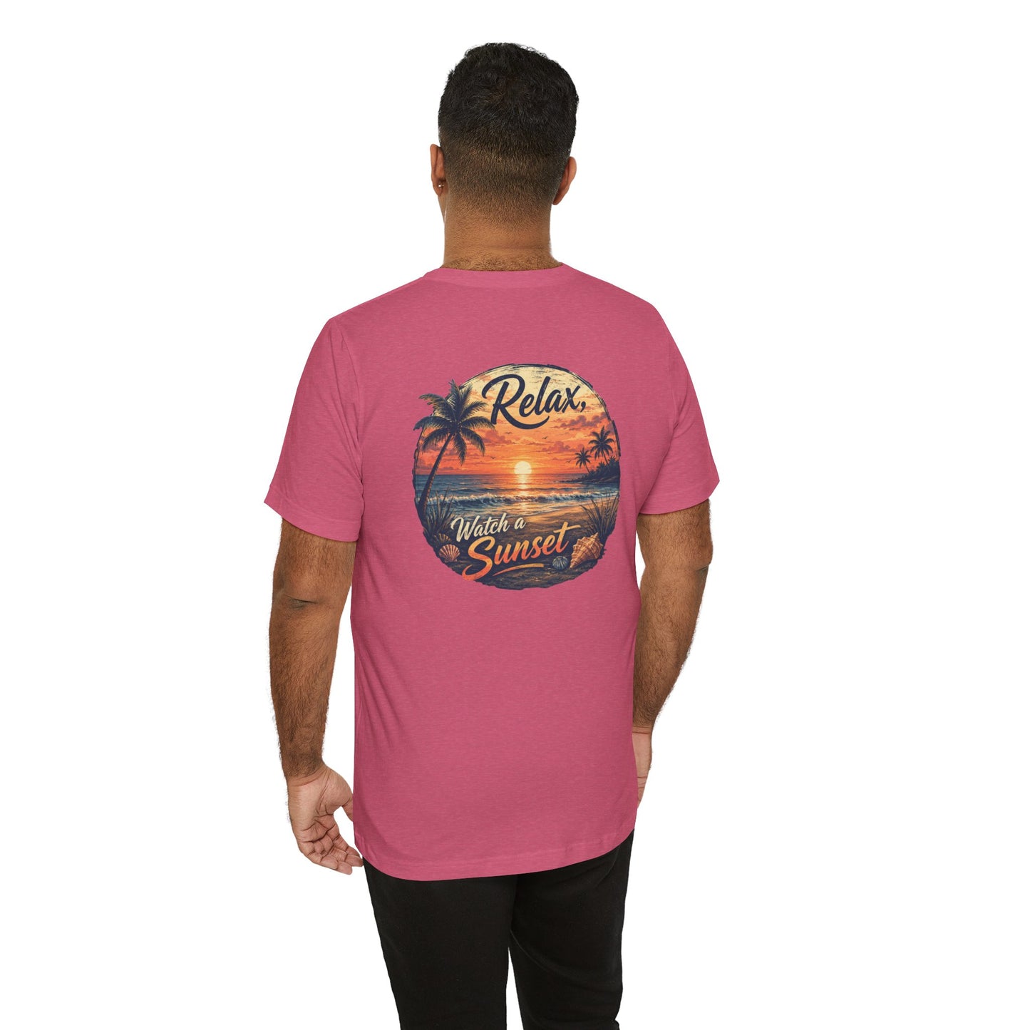 Sunset Beach Tee — "Relax Watch a Sunset" Graphic T-Shirt