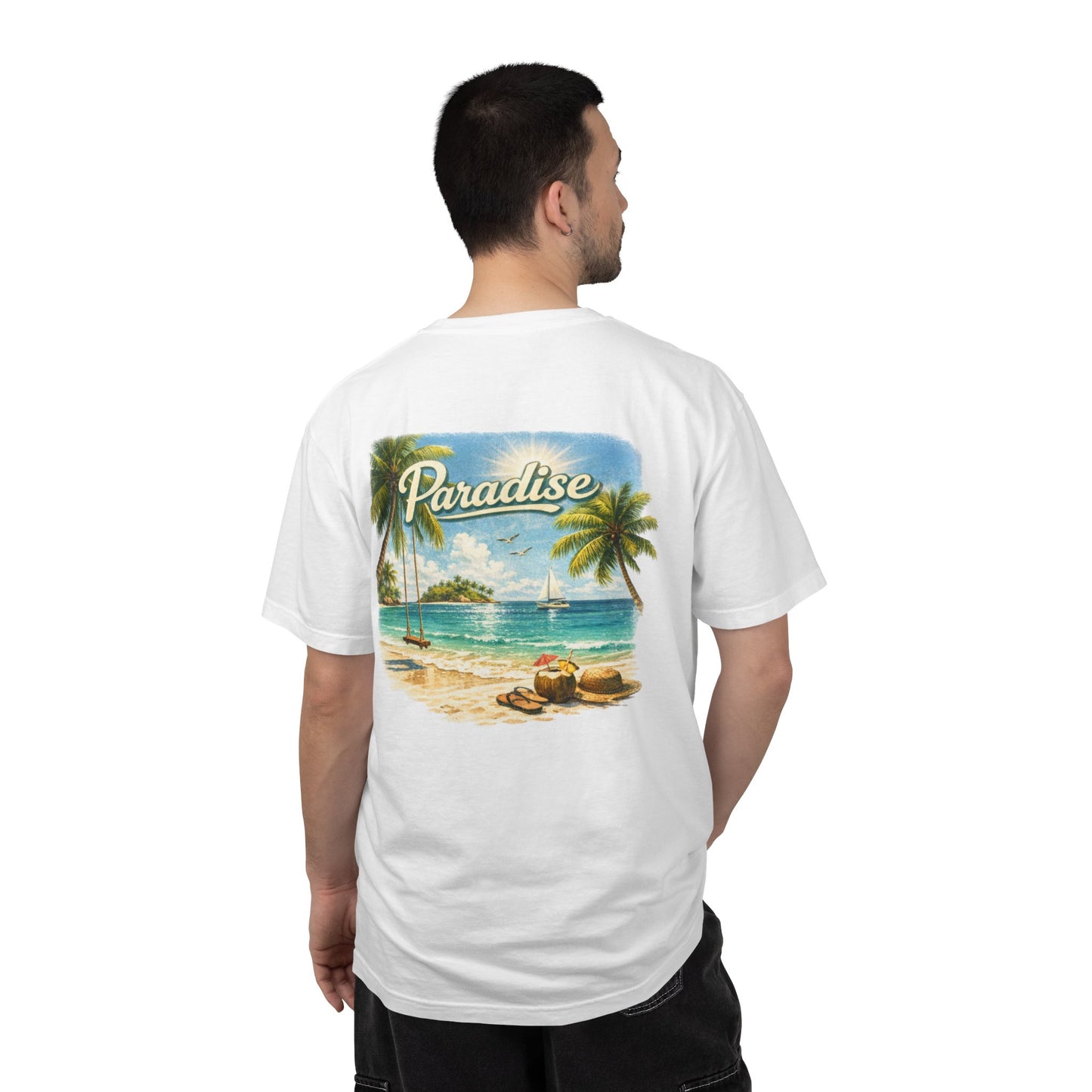 "Paradise" Tropical Beach Island Graphic Tee