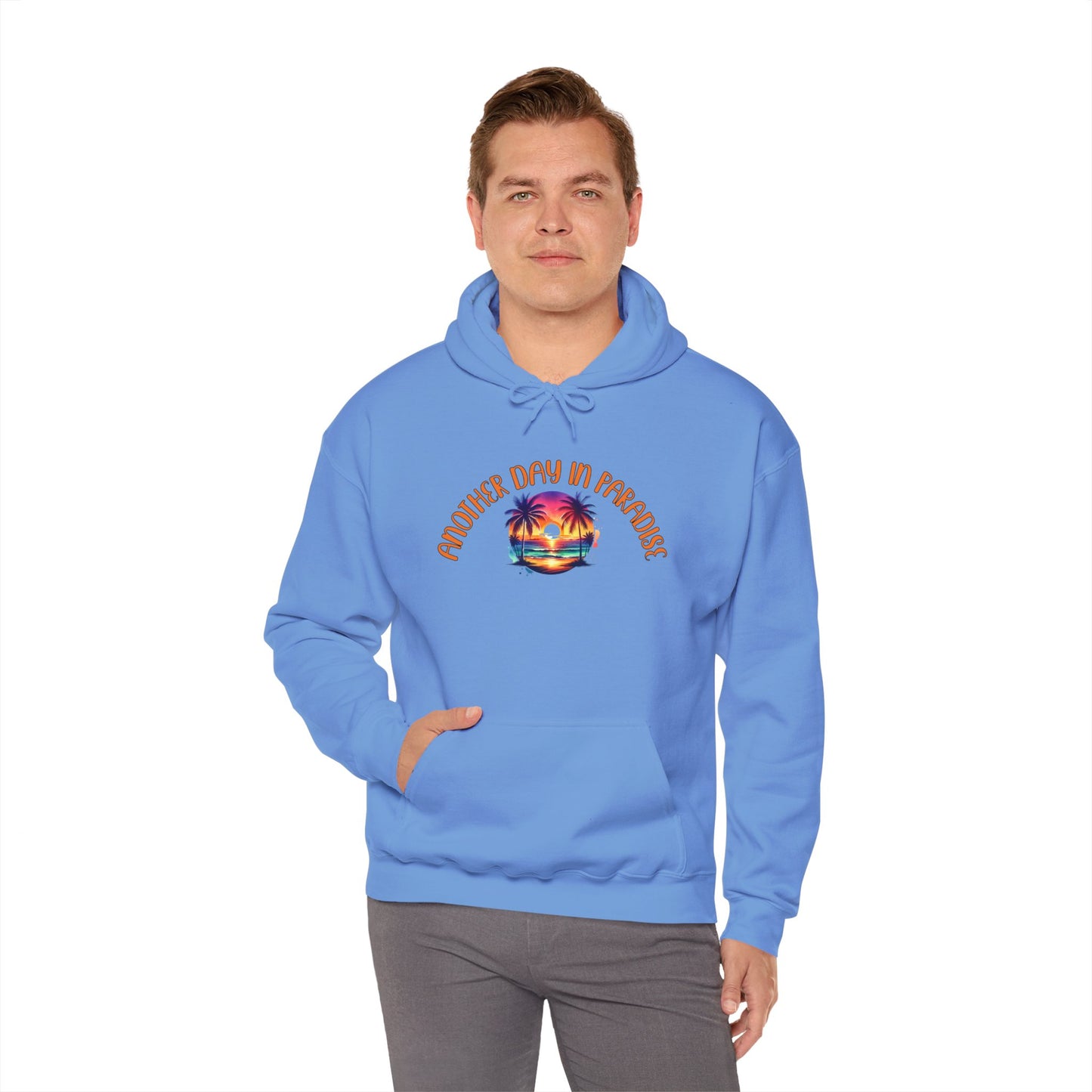 'Another Day in Paradise' Unisex Hoodie - Relaxed Tropical Vibe Sweatshirt