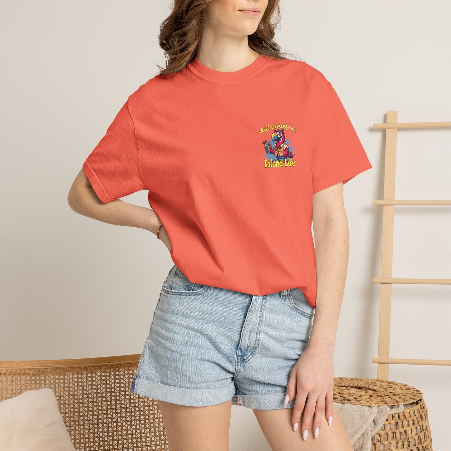 Island Life T-Shirt — Just Living the Island Life Parrot Graphic