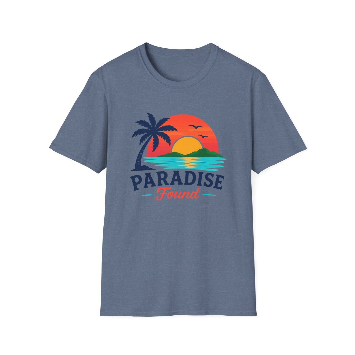 Paradise Found T‑Shirt — Retro Sunset Palm Beach Tee