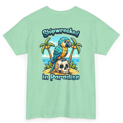 Shipwrecked in Paradise Tropical Unisex Heavy Cotton T-Shirt
