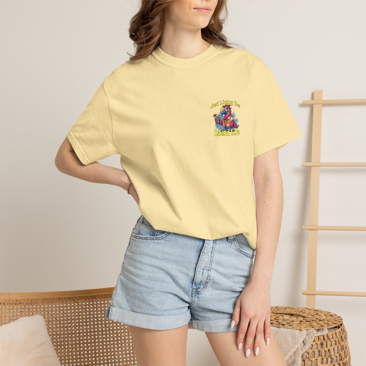 Island Life T-Shirt — Just Living the Island Life Parrot Graphic