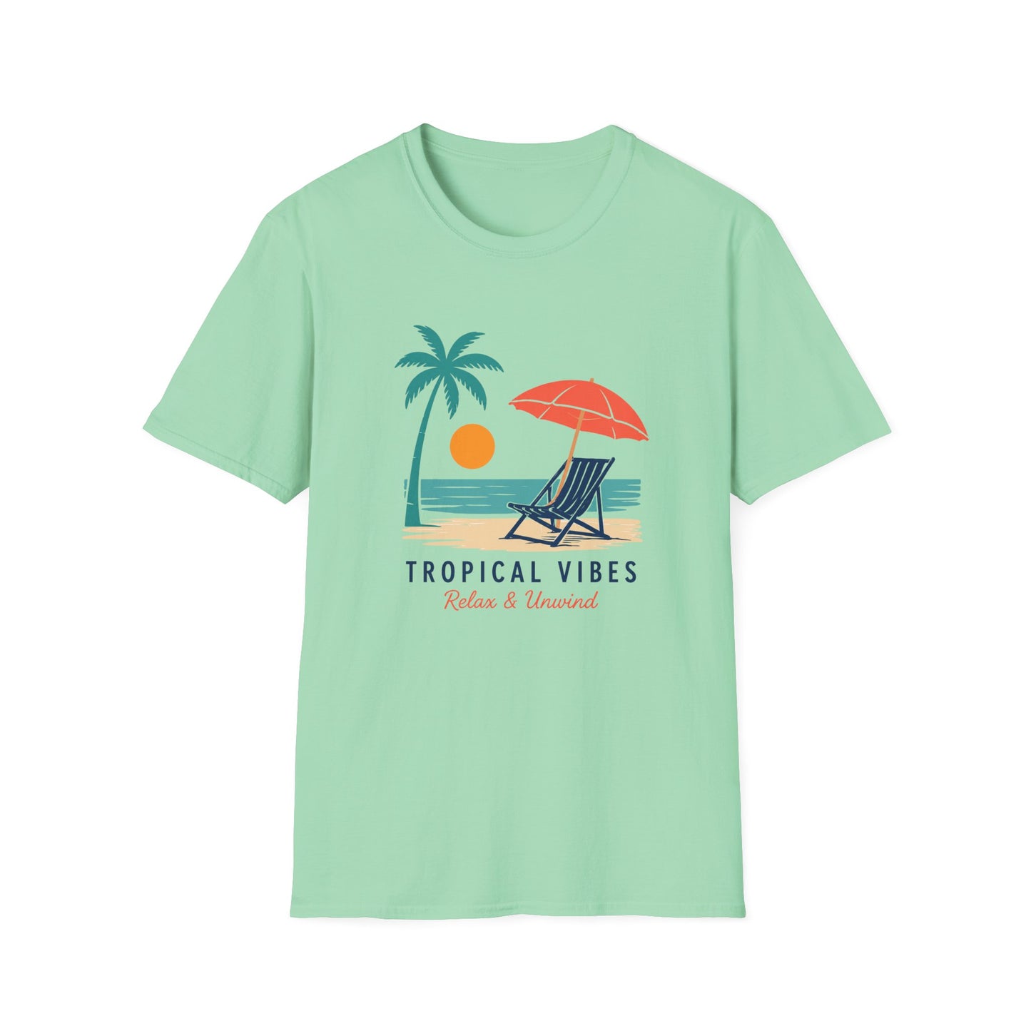 Tropical Vibes Beach Scene Tee (Relax & Unwind)