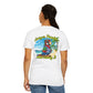 T-Shirt — "Living in Paradise and Loving It" Tropical Parrot Beach Tee