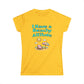 Yellow t-shirt with 'I Have a Beachy Attitude' text and beach graphics on a white background