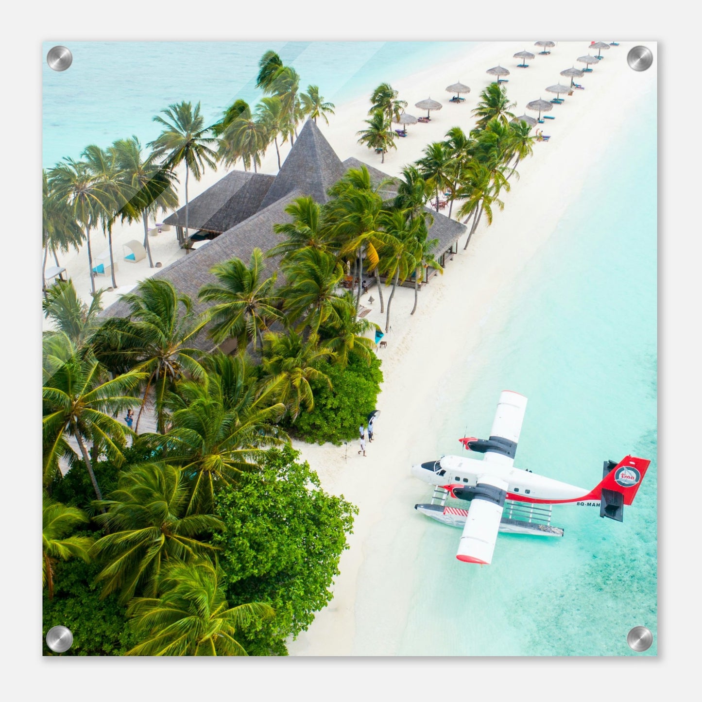 Sea Plane Island Retreat Acrylic Print - at Caribbean Rays