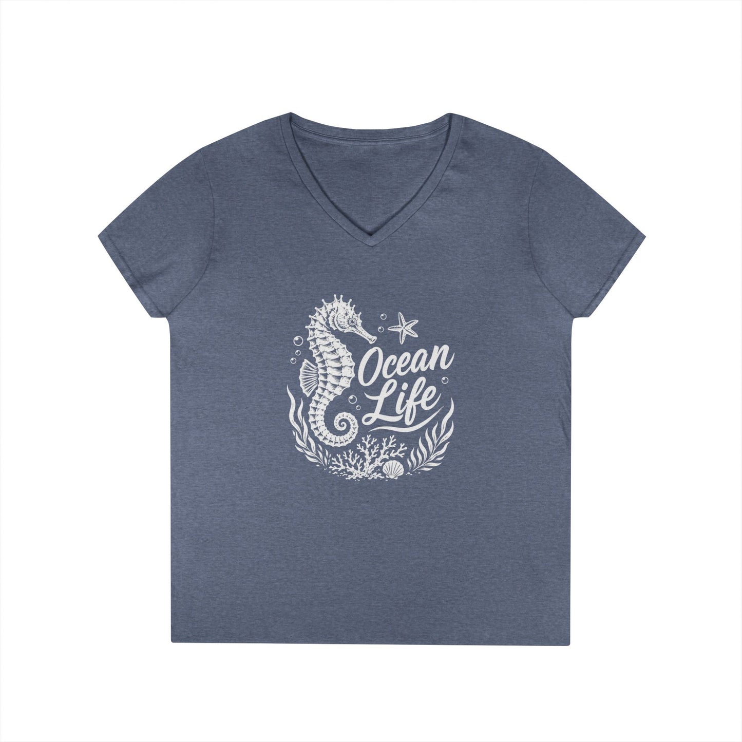 Ocean Life Seahorse V-Neck Tee