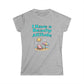 Gray t-shirt with 'I Have a Beachy Attitude' text and beach graphics on a white background