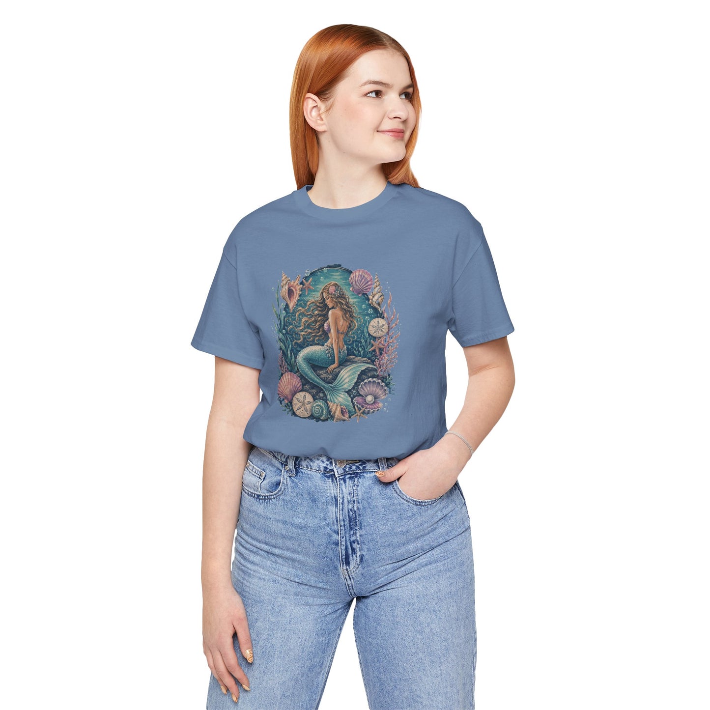 Mermaid Beach Graphic Tee - Vintage Ocean Illustration T-Shirt