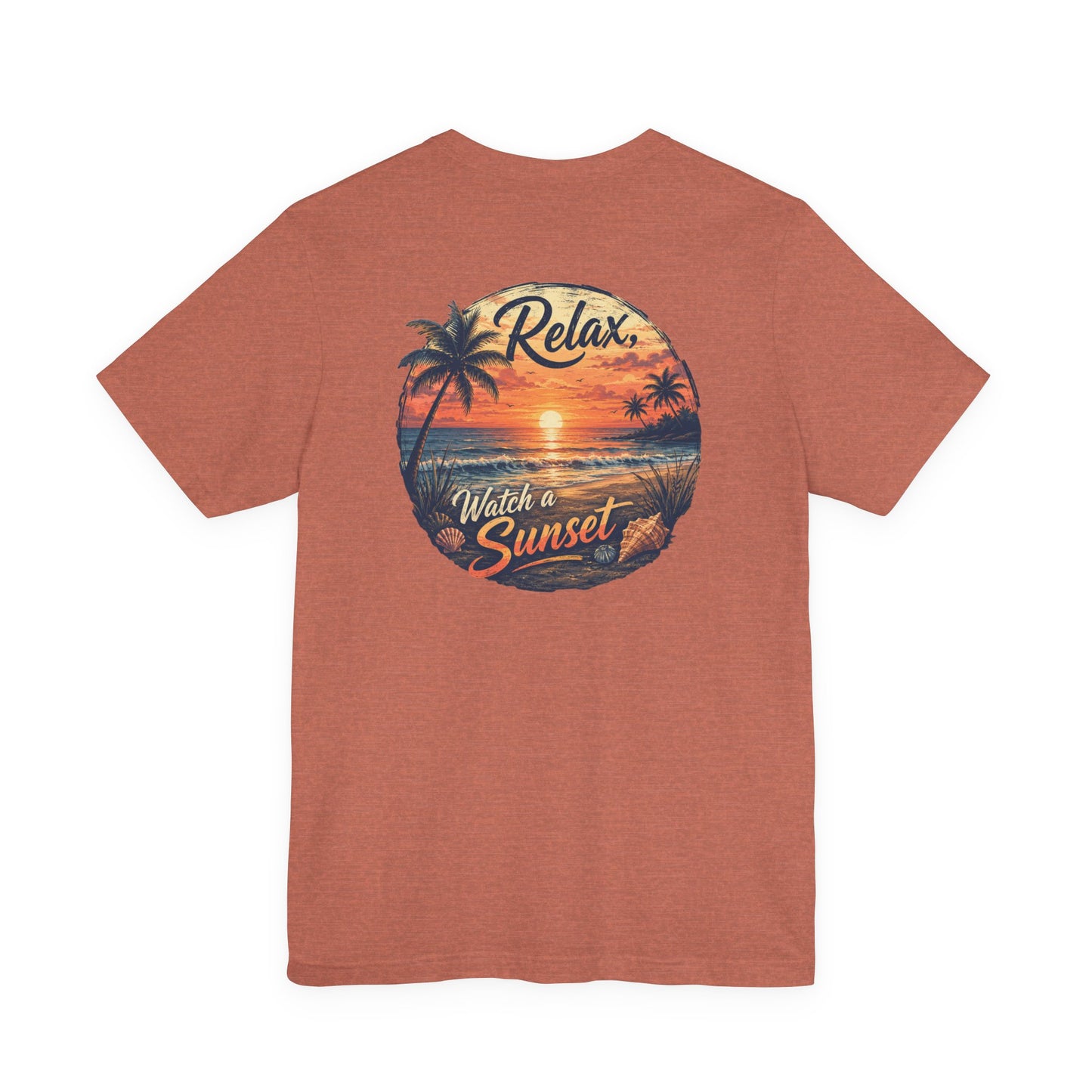 Sunset Beach Tee — "Relax Watch a Sunset" Graphic T-Shirt
