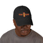 Tiki Bar Embroidered Hat — Vintage Tiki Totem Denim Baseball Cap