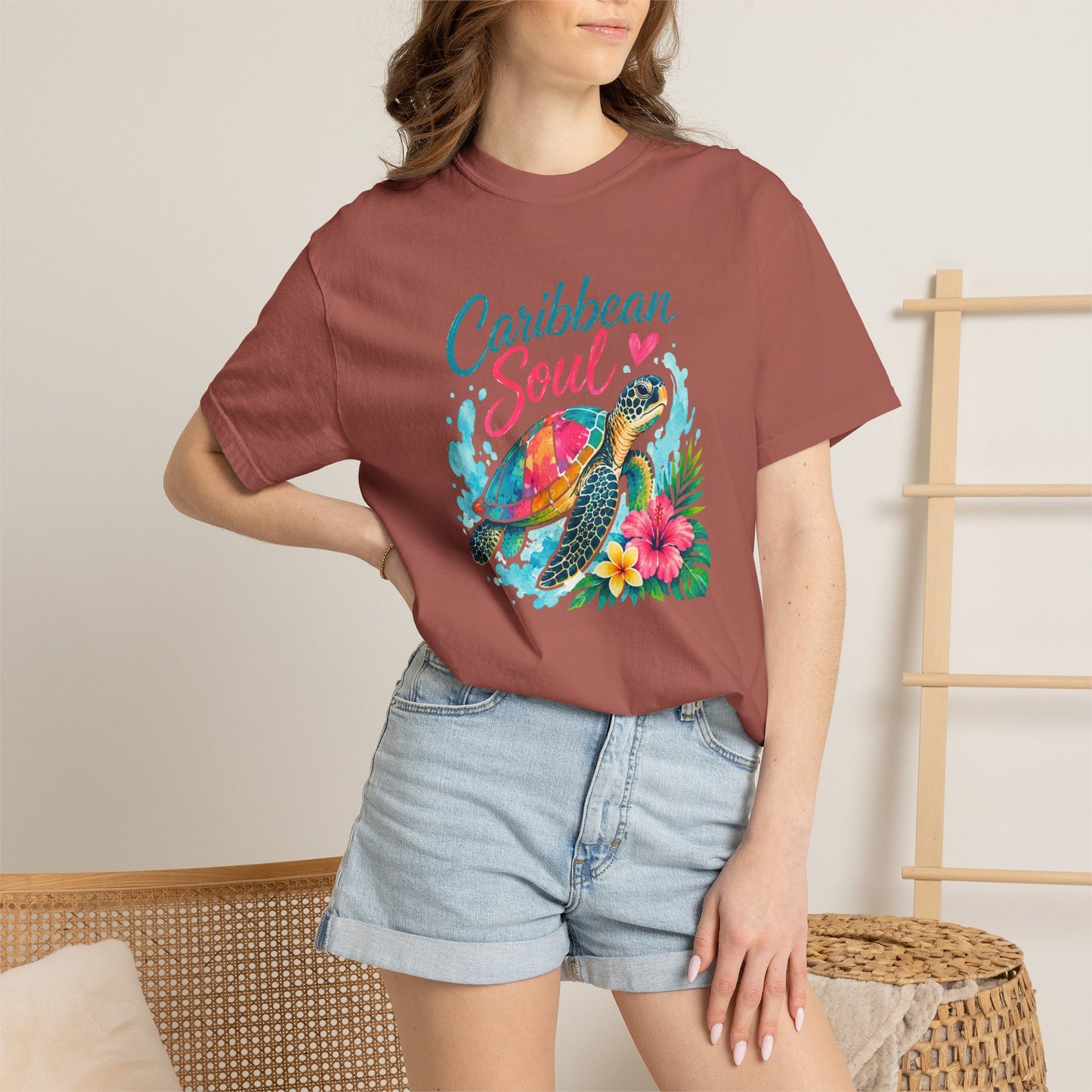 Caribbean Soul T-Shirt — Sea Turtle Floral Tropical Tee