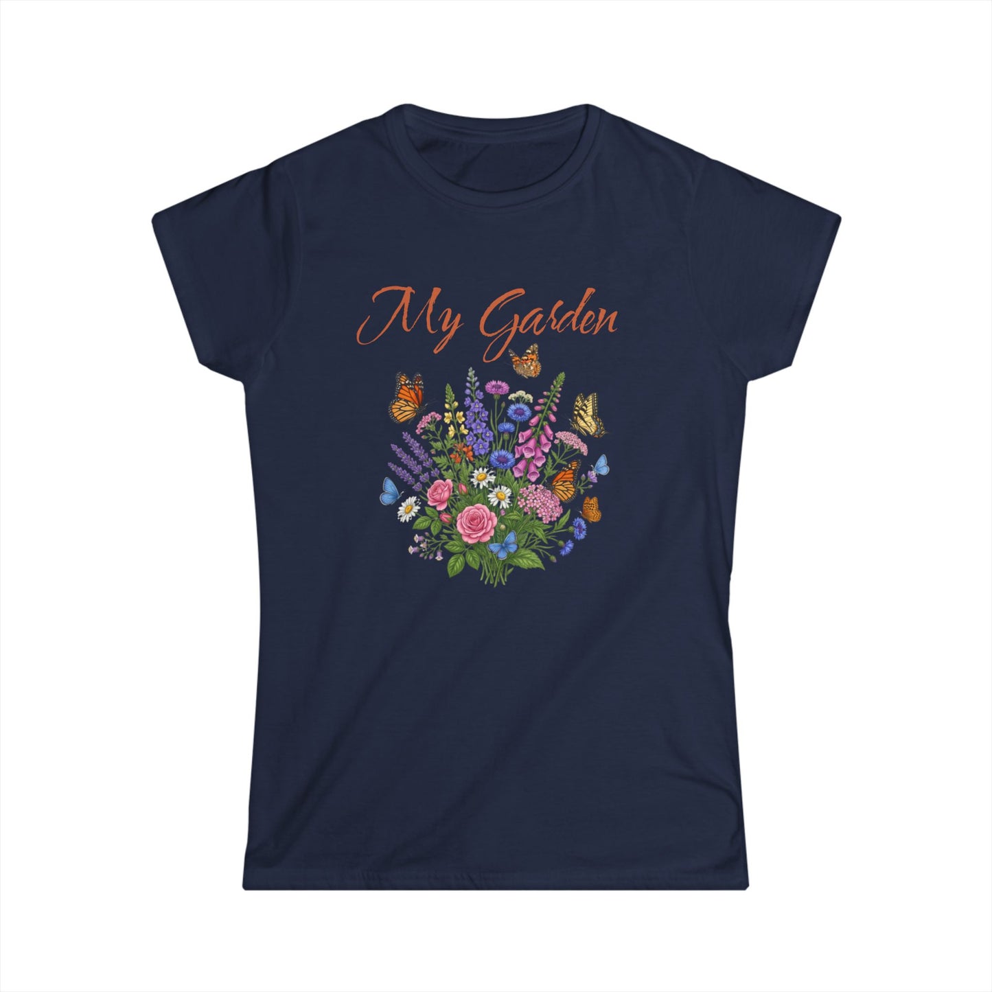My Garden Floral Tee — Women's Bouquet & Butterflies Spring Shirt at Caribbean Rays