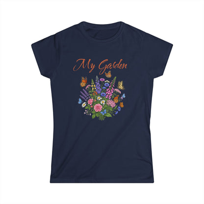My Garden Floral Tee — Women's Bouquet & Butterflies Spring Shirt at Caribbean Rays