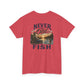 T-Shirt — "Never Too Old to Fish" Fishing Tee (Sunset Lake Design)