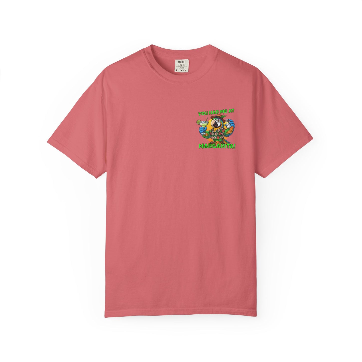 You Had Me at Margarita T-Shirt — Tropical Parrot Cocktail Tee