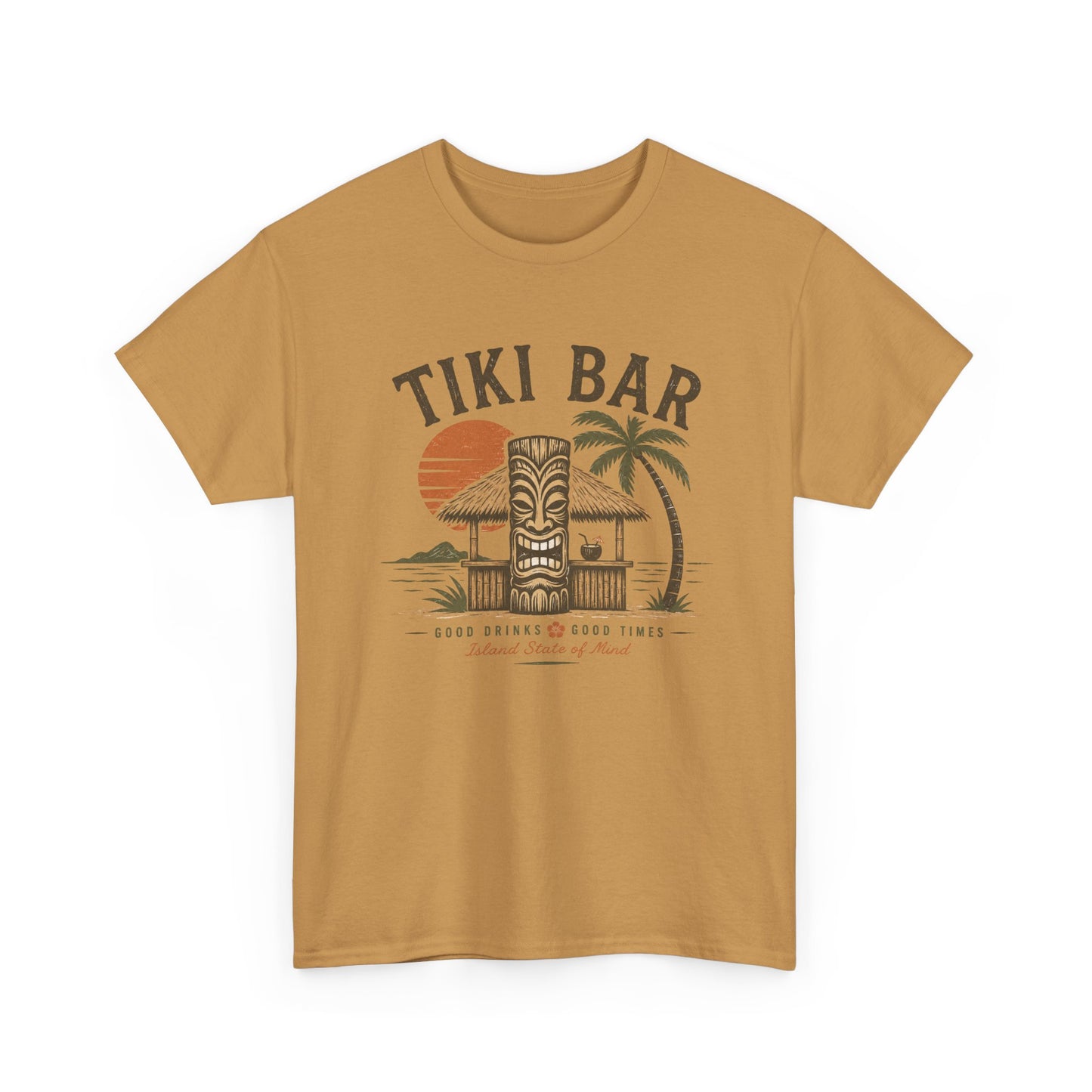 Tiki Bar Vintage Sunset Tee — Tropical Luau Beach Shirt