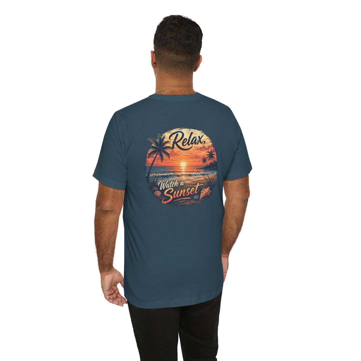 Sunset Beach Tee — "Relax Watch a Sunset" Graphic T-Shirt