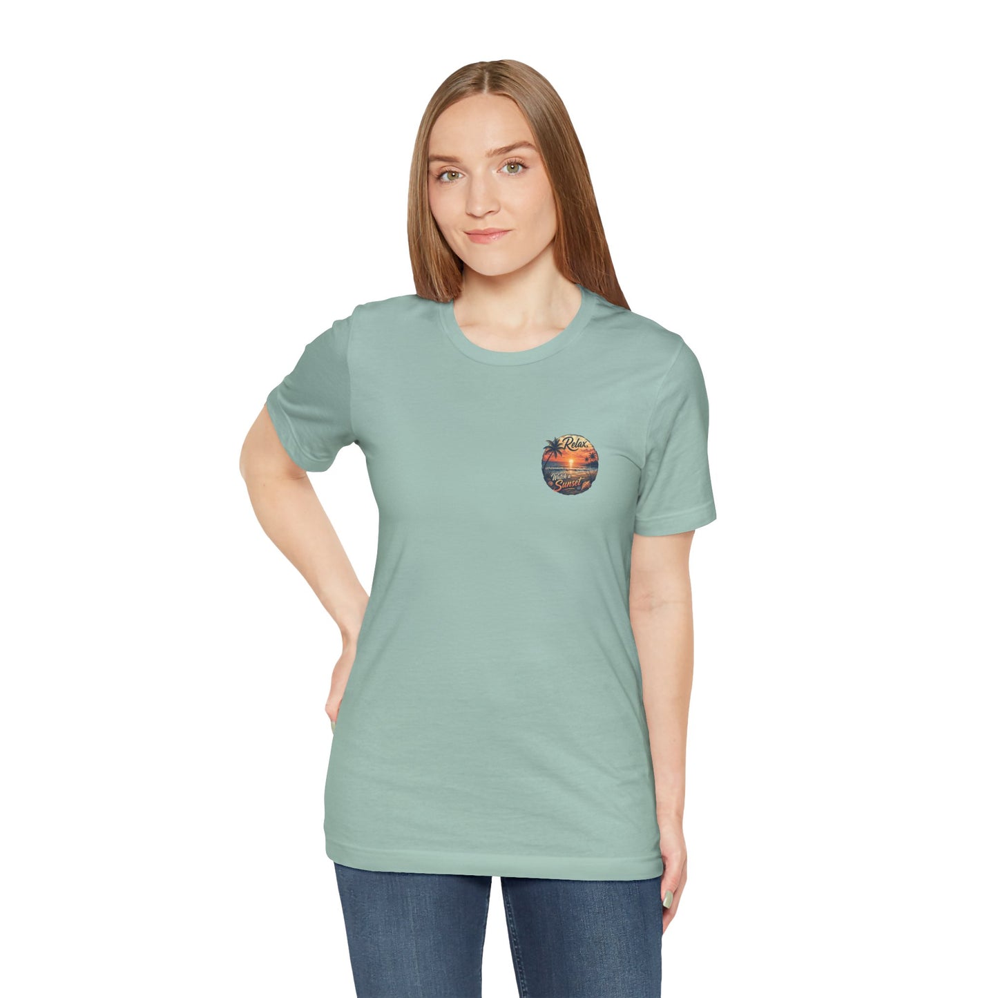 Sunset Beach Tee — "Relax Watch a Sunset" Graphic T-Shirt