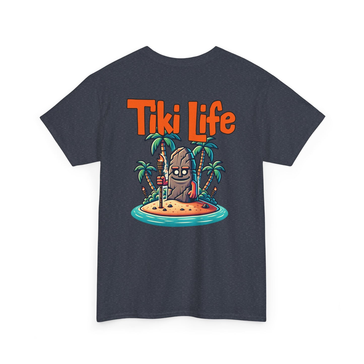 Tiki Life Island Tee - Unisex Heavy Cotton T-Shirt - Caribbean Rays