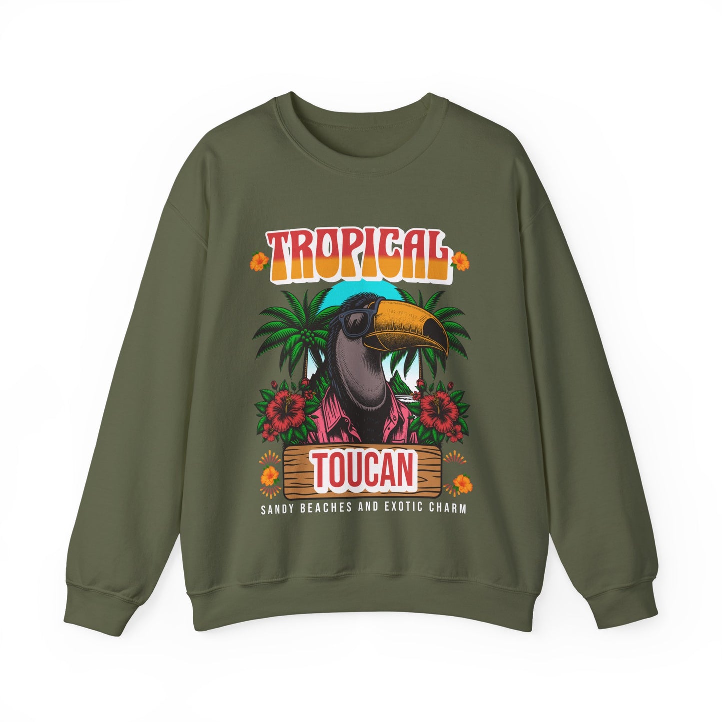 Tropical Toucan Crewneck Sweatshirt – Unisex Heavy Blend