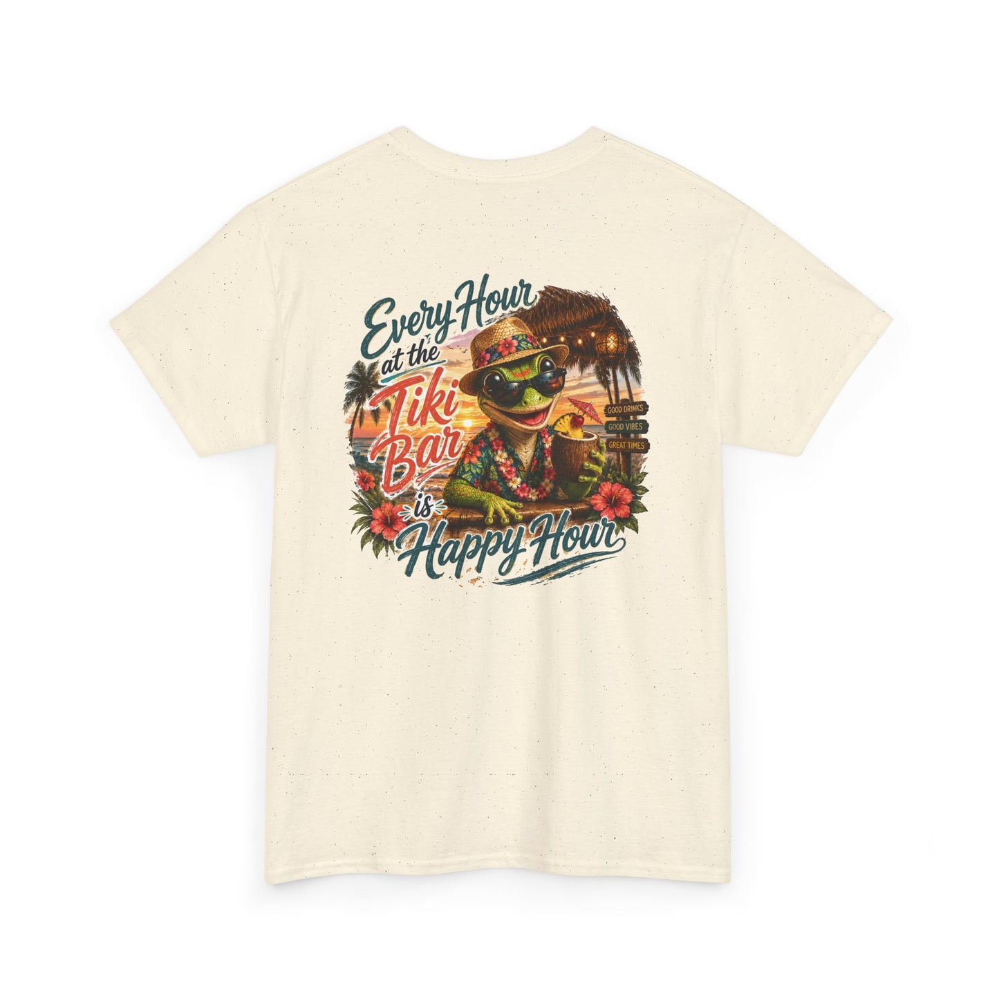 T-Shirt - "Every Hour at the Tiki Bar is Happy Hour" Vintage Tropical Tee