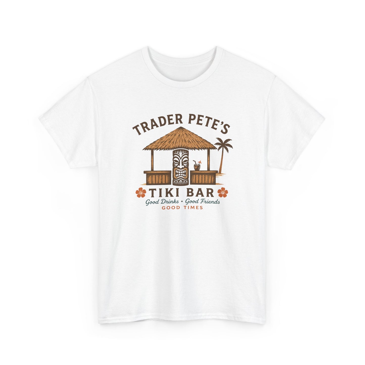 Trader Pete's Tiki Bar Tee — Retro Tropical Vacation Shirt
