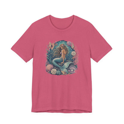 Mermaid Beach Graphic Tee - Vintage Ocean Illustration T-Shirt