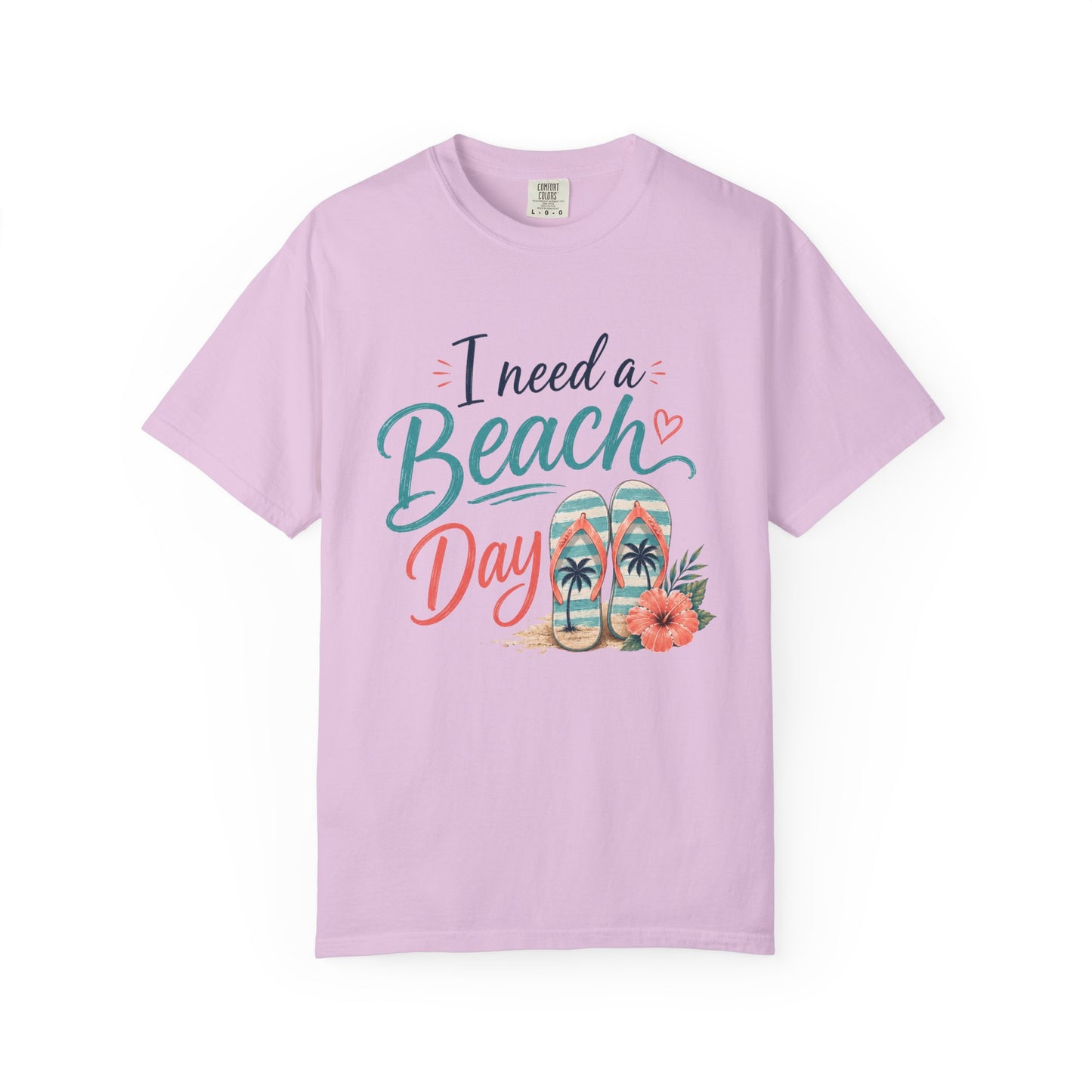 I Need a Beach Day T-Shirt – Women’s Summer Flip Flop Tropical Tee