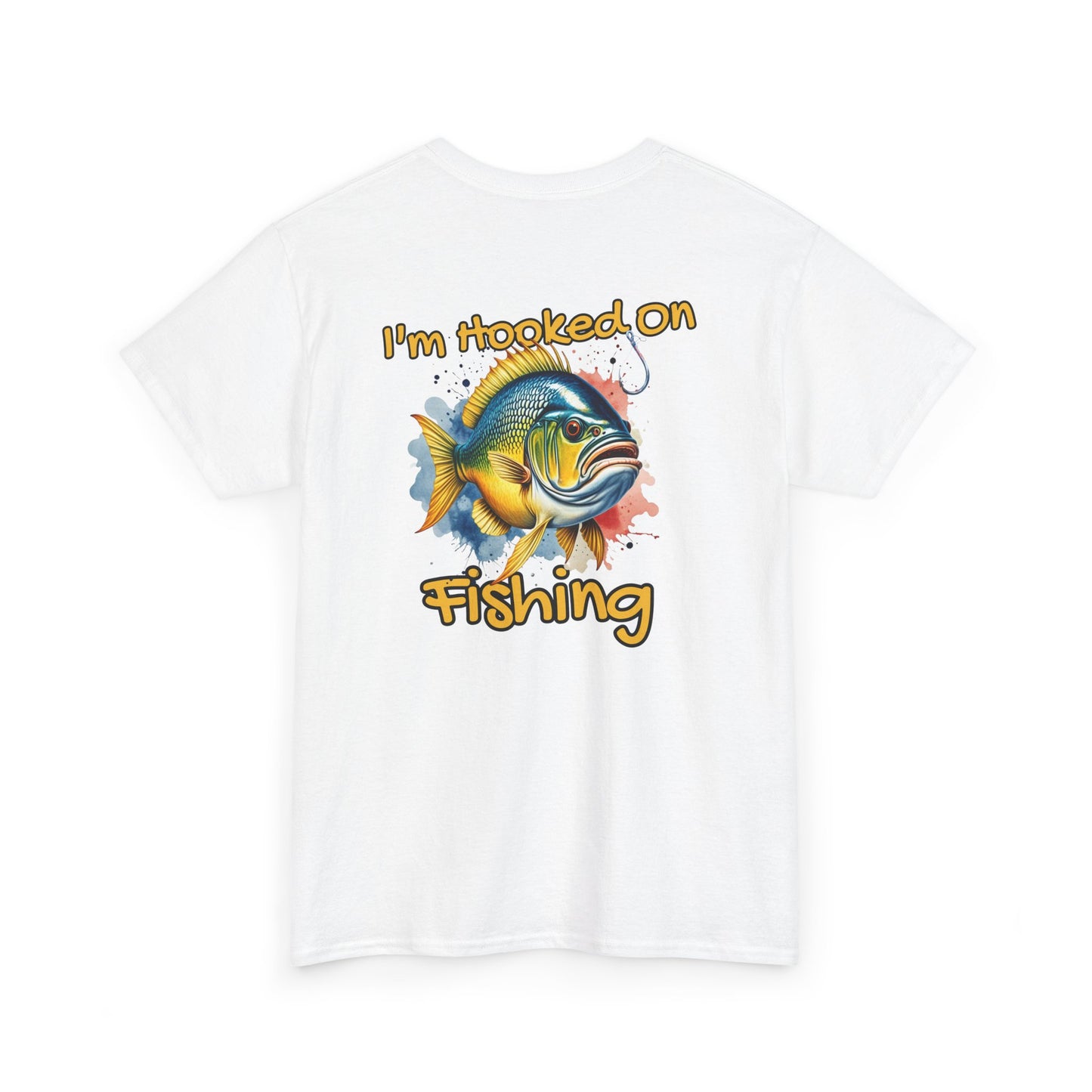 Fishing T-Shirt — "I'm Hooked on Fishing" Colorful Fish Graphic Tee