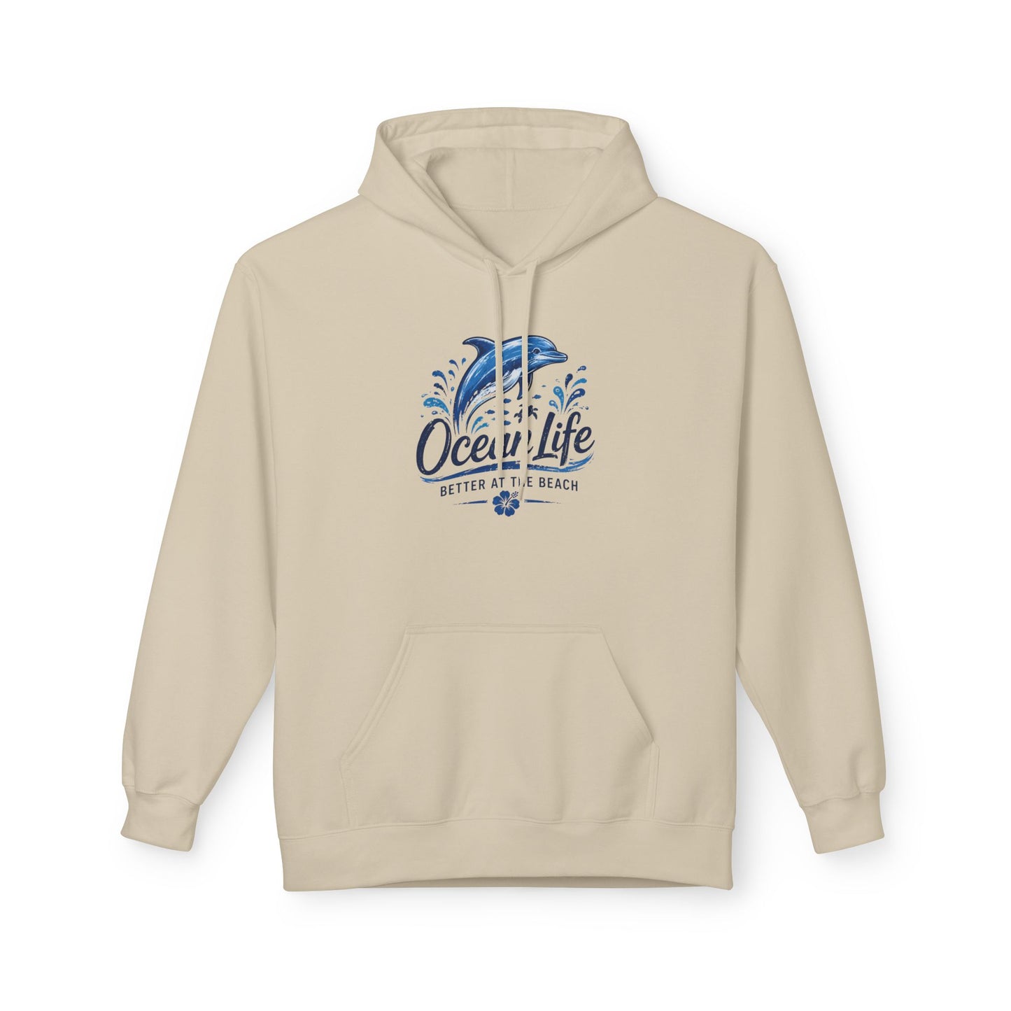Ocean Life Hoodie - Beach Vibes Dolphin Surf Graphic