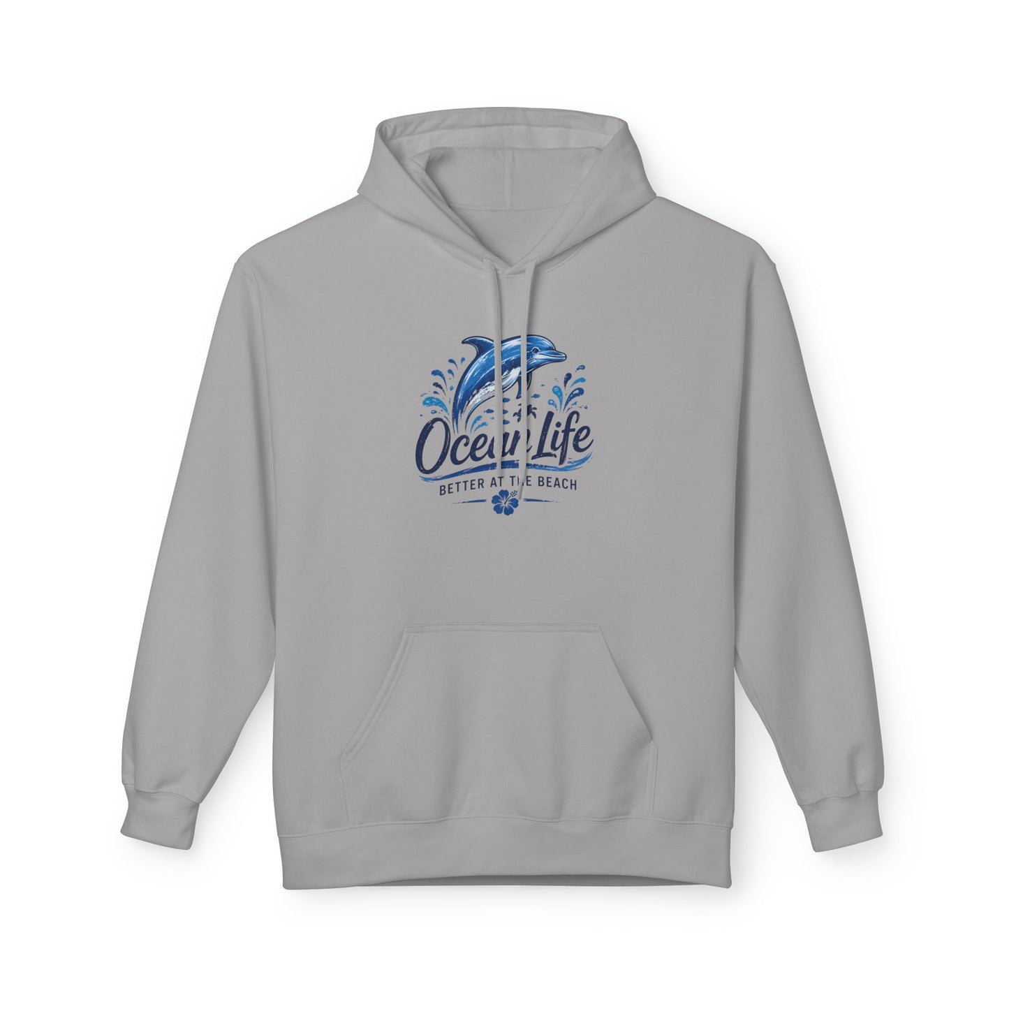 Ocean Life Hoodie - Beach Vibes Dolphin Surf Graphic