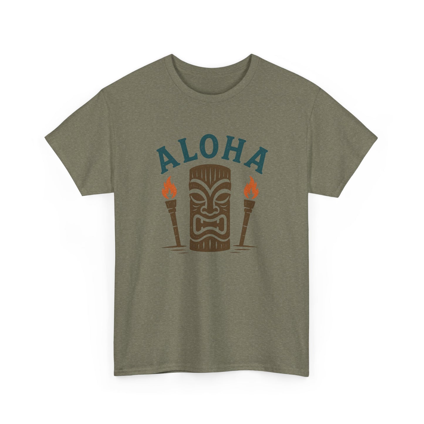 Aloha Tiki Tribal Tee with Torches- Tiki T-Shirt