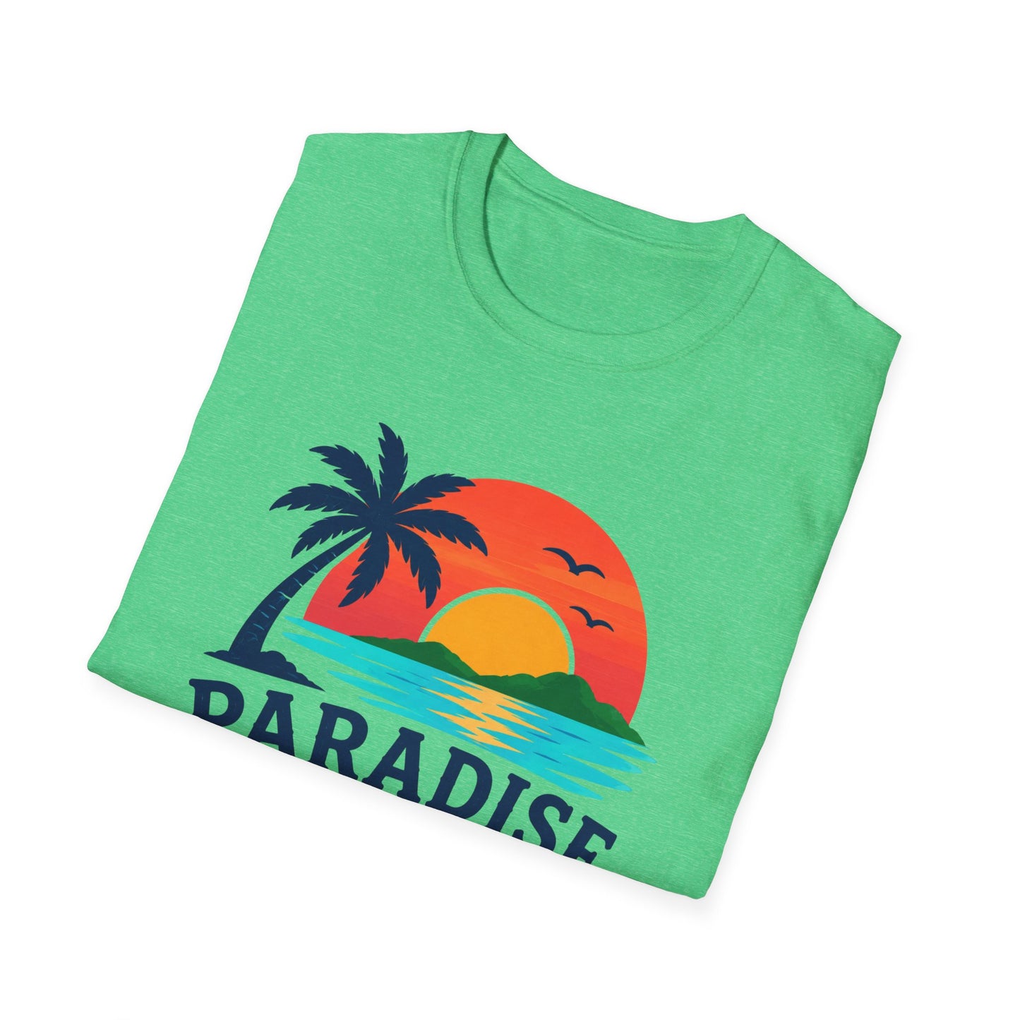 Paradise Found T‑Shirt — Retro Sunset Palm Beach Tee
