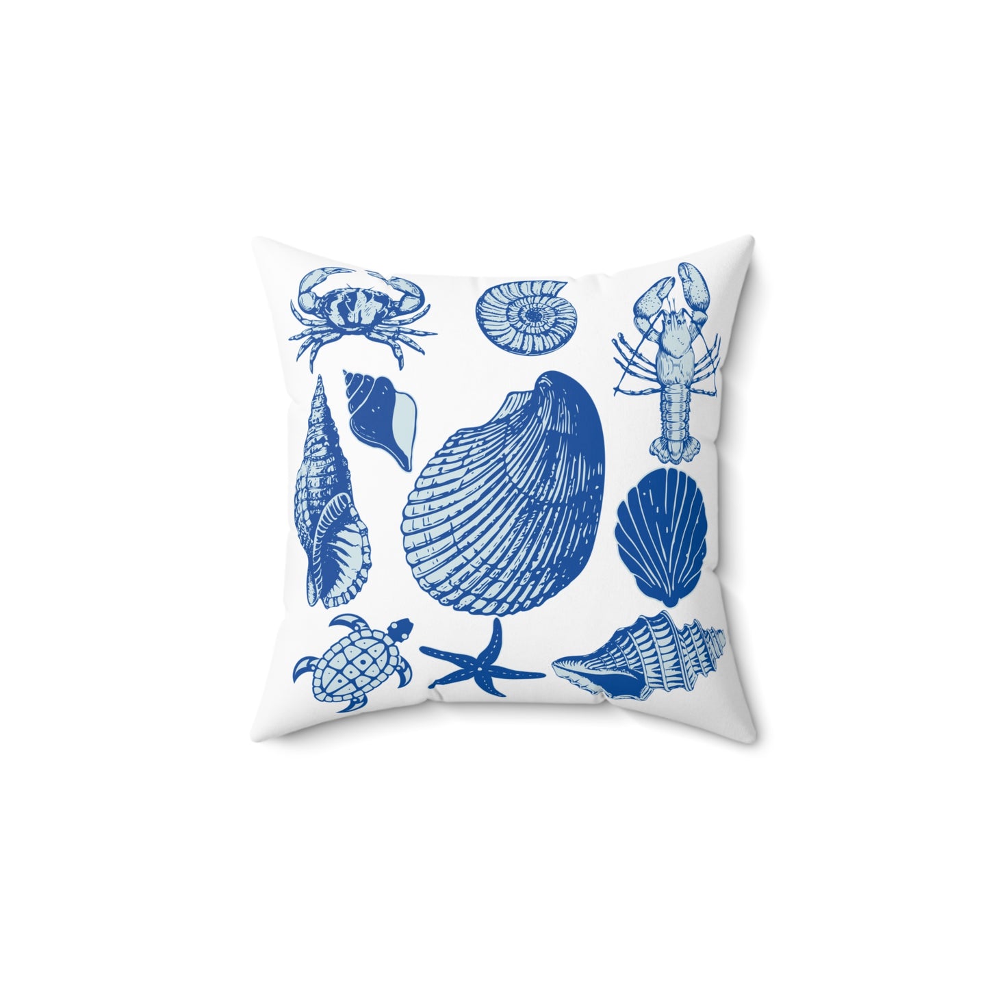 Blue Beach Spun Polyester Square Pillow by Caribbean Rays