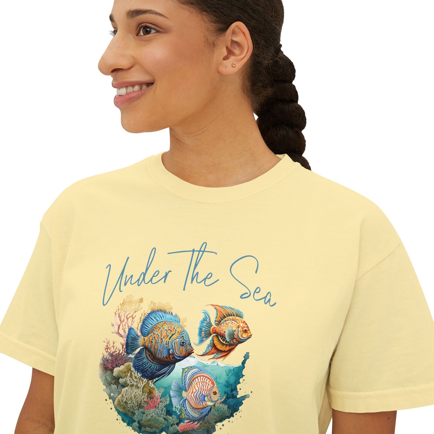 Under the Sea Boxy Tee — Women's Marine Life Graphic T‑Shirt