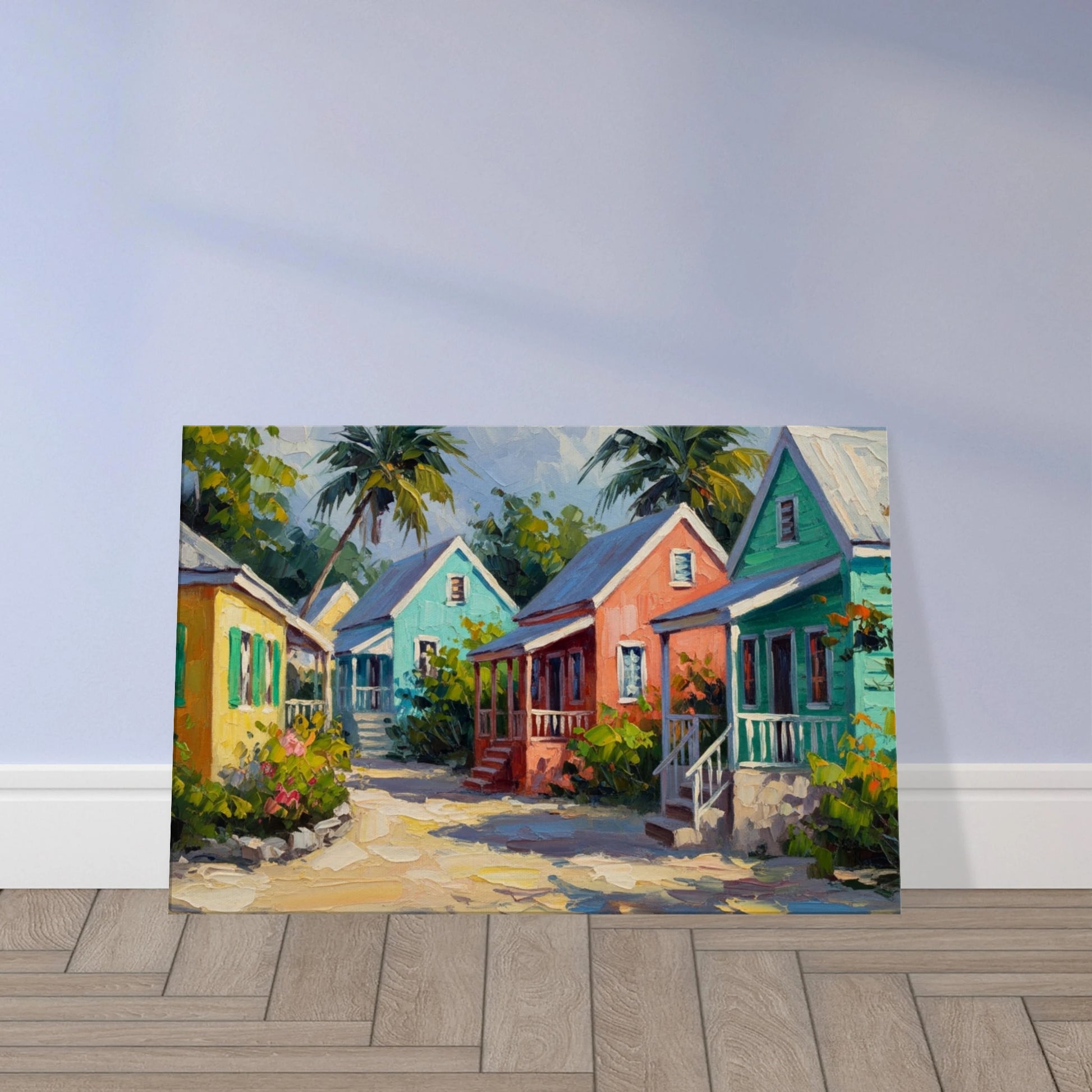 Caribbean Cabanas Canvas Wall Print  Caribbean Rays  