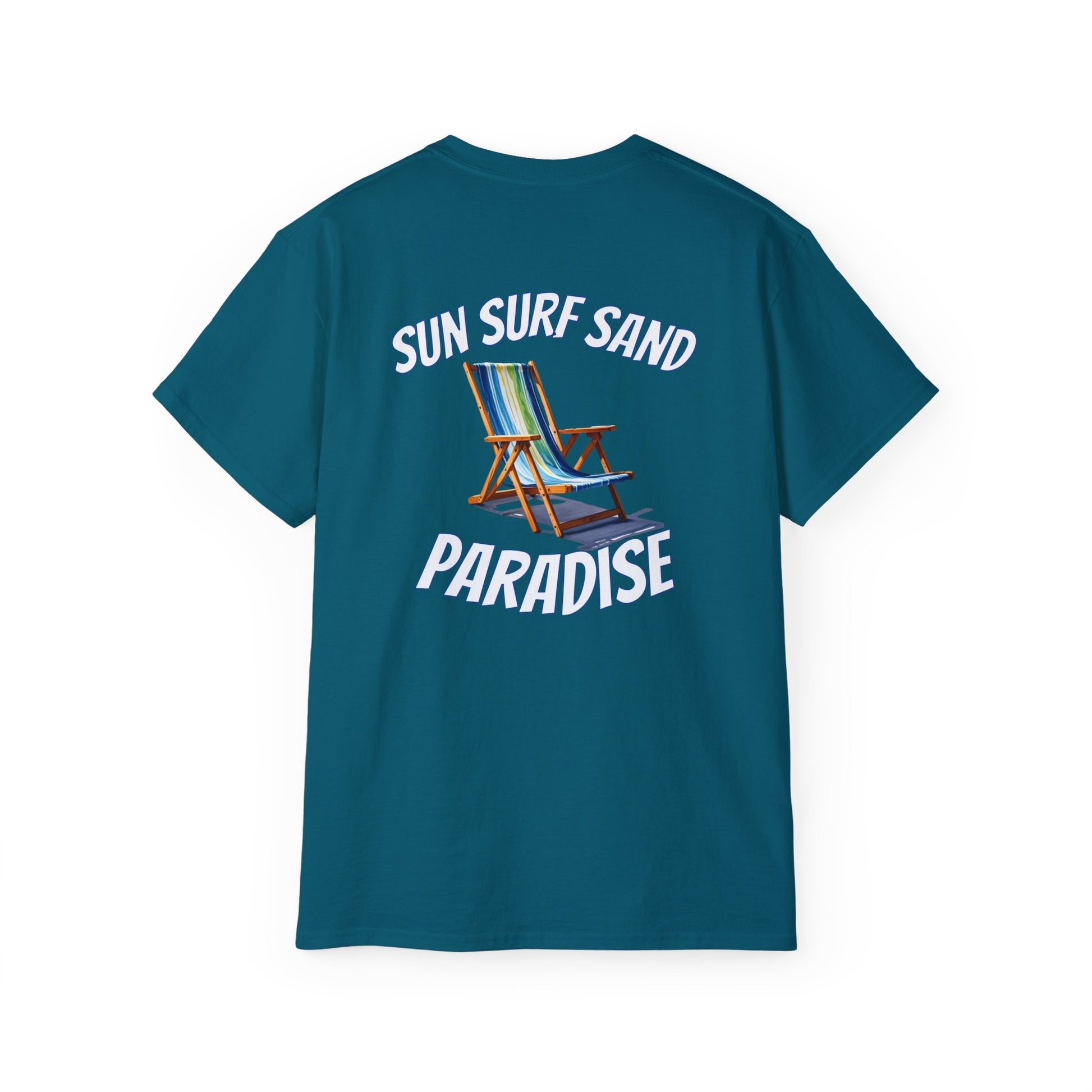 Tiki Beach Collection Sun Surf Sand Paradise Unisex Ultra Cotton Tee -at Caribbean Rays