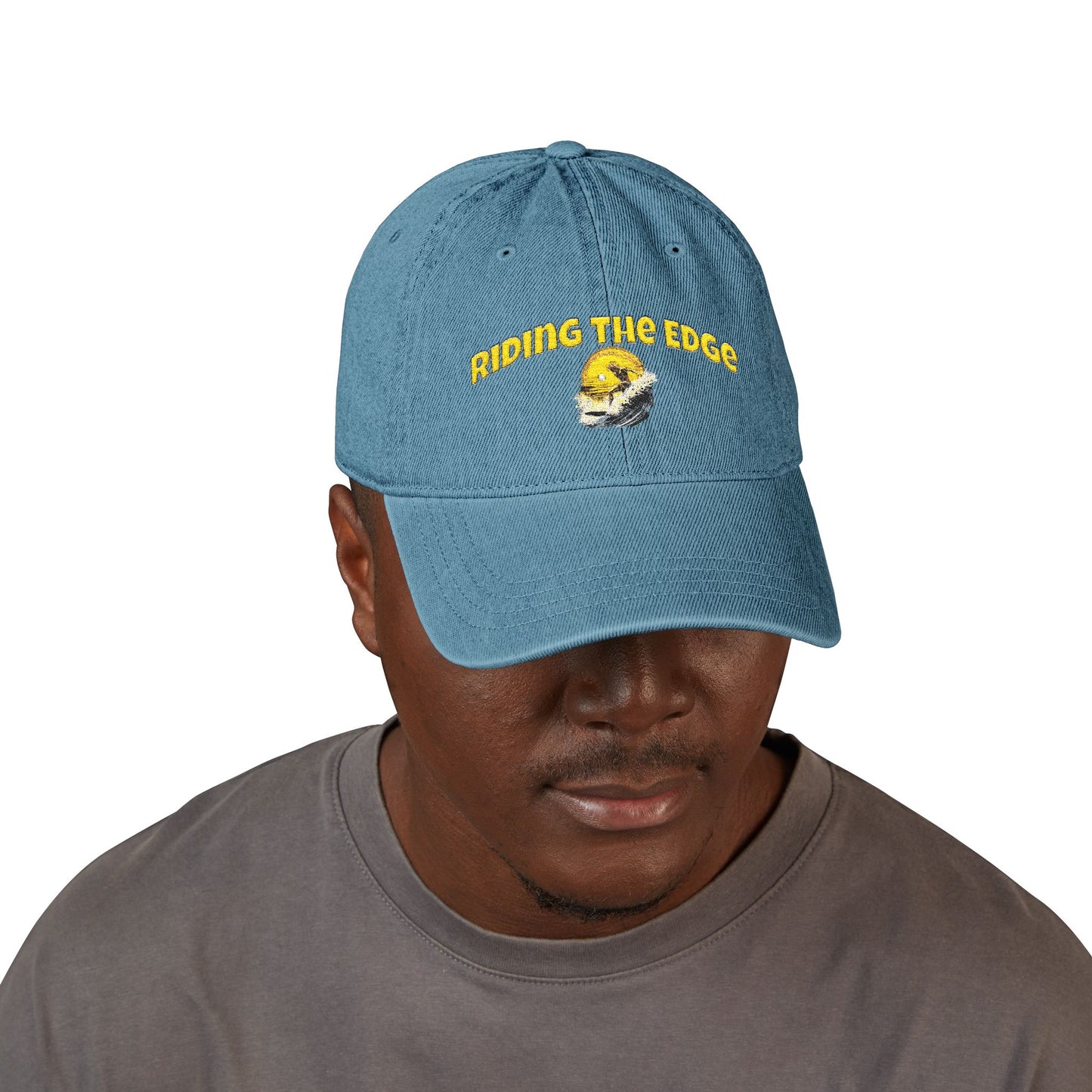 Riding the Edge Embroidered Denim Hat