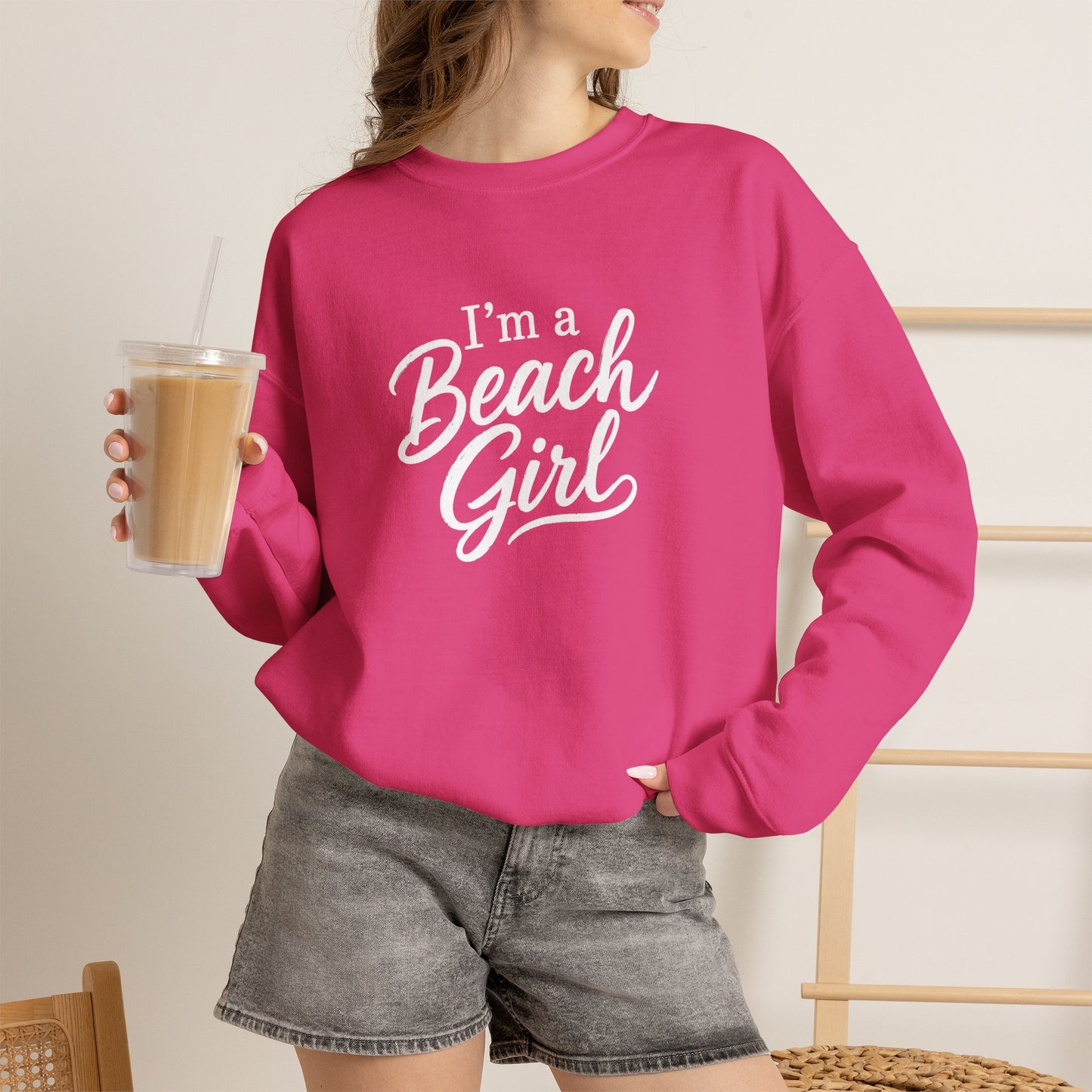 Beach Girl Sweatshirt — "I'm a Beach Girl" Cozy Crewneck
